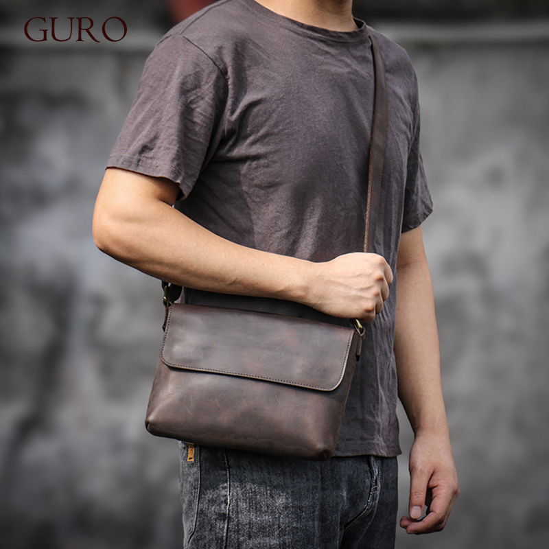 Tablet Shoulder Bag - حقيبة كتف من الجلد الأصلي GURO-Vintage