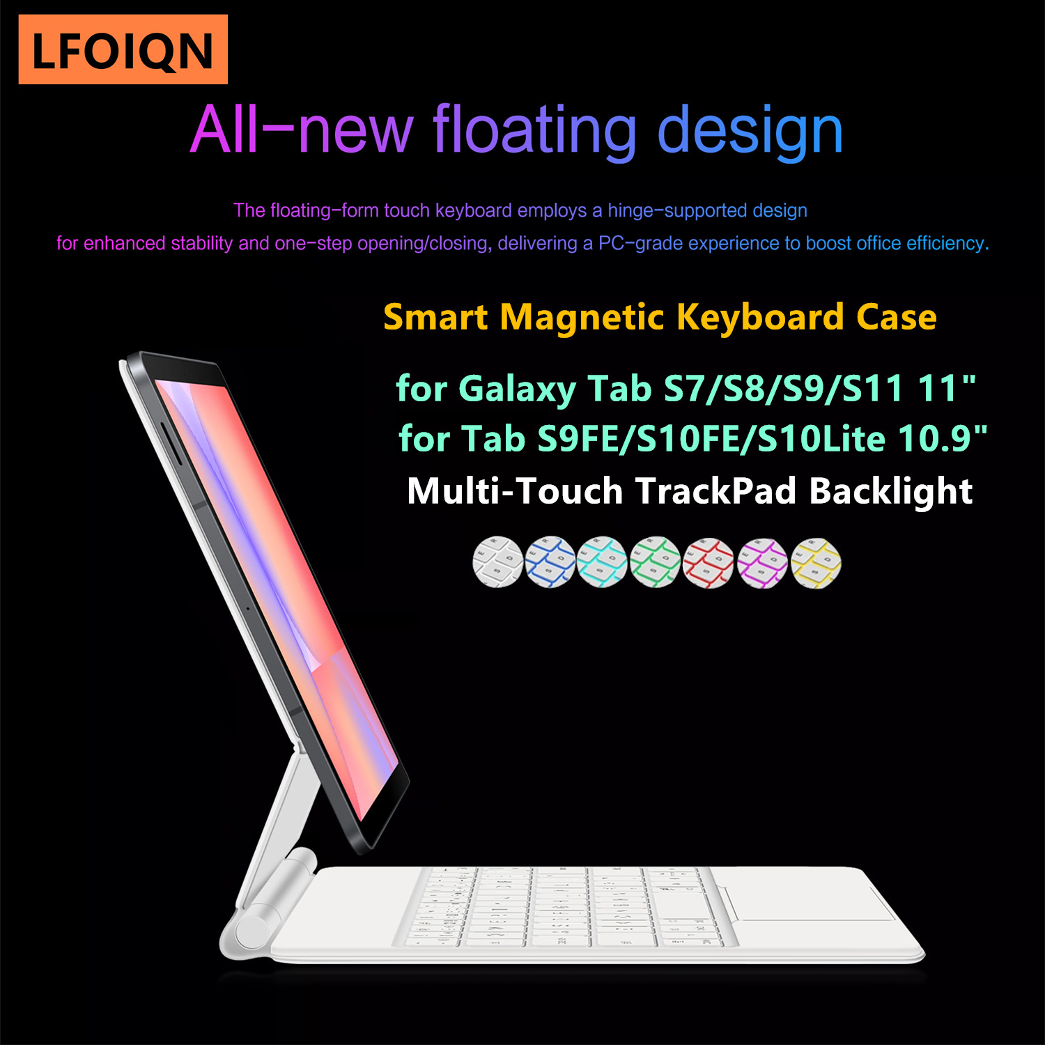 Tablet Accessories For Samsung - لوحة مفاتيح سحرية LFOIQN لجهاز سامسونج