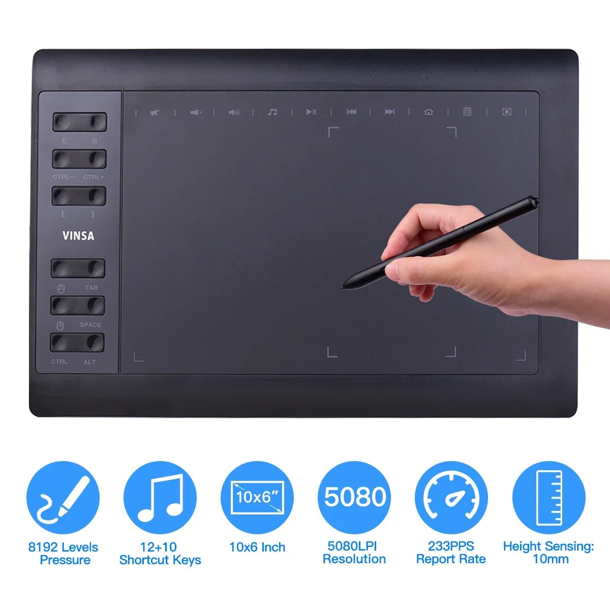 Graphic Tablet Accessories - تابلت رسم الرسومات الاحترافي مقاس 10
